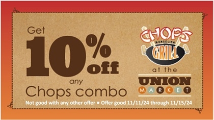 Get 10% off any Chops Combo